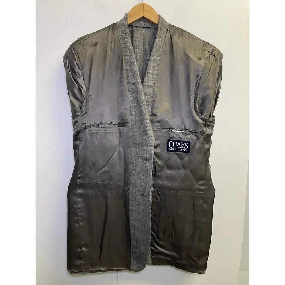Chaps Ralph Lauren Blazer Jacket Mens 40R Regular Grey Wool, Linen Sport‎ Coat
